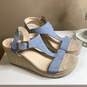 Kenneth Cole Reaction Blue Wedge Sandals